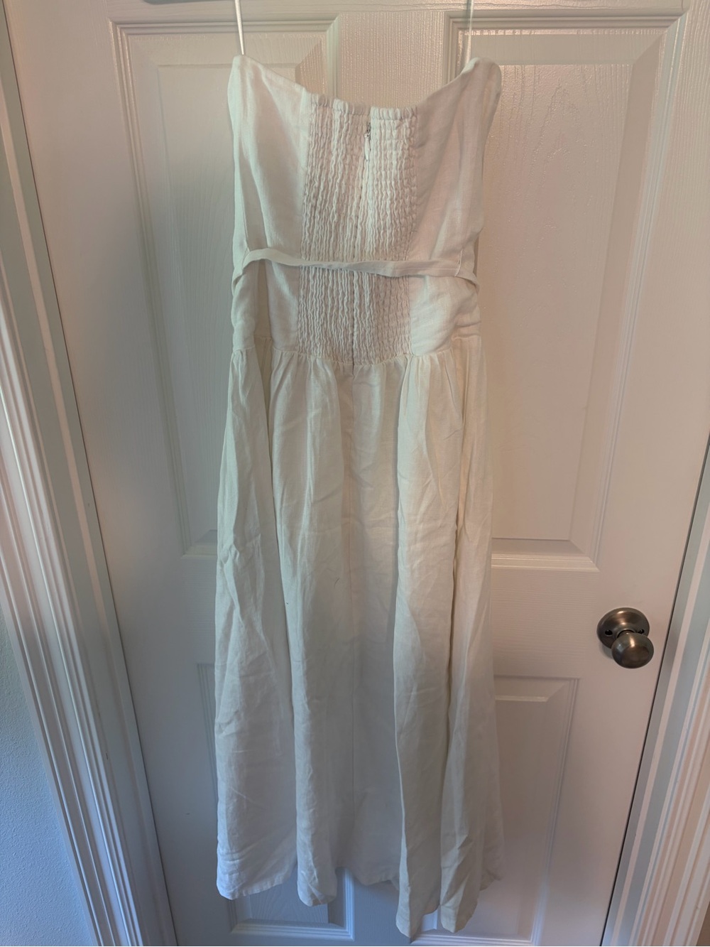 Abercrombie & Fitch Linen Drop-Waist Belted Midi Dress - Picture 2 of 4